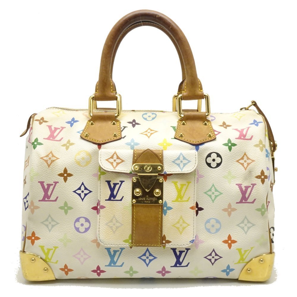 Louis Vuitton Multicolor Speedy 30 Bron Boston Bag White
